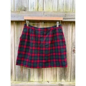 Pendleton Red and Green Plaid Mini Skirt